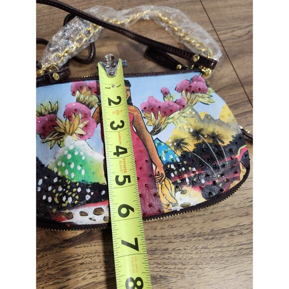 DESIGNED IN NEW YORK BY SHARIF HANDBAG NWOT Hand Painted Beaded Expandable - Picture 9 of 10